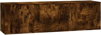 Berkfield Home 2 Piece TV Cabinet Set Smoked Oak Engineered Wood in Brown