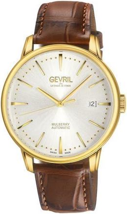 Gevril Group Wall Street Swiss Automatic Bracelet Watch, 39mm in Brown at Nordstrom Rack