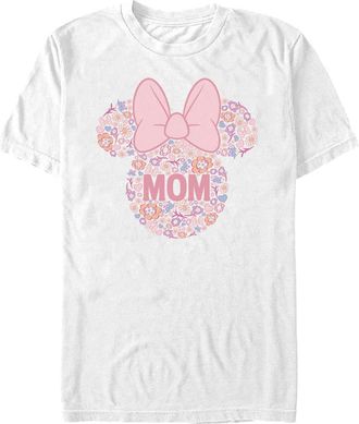 Minnie Mouse Mens Minnie Mouse Bow Icon Mom Flower Pattern T Shirt in White at Nordstrom, Size Xxx-Large