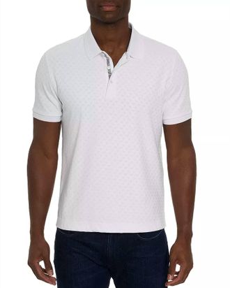 Robert Graham Elias Classic Fit Short Sleeve Polo Shirt In White