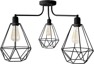 Netlighting Karo Multi Arm Semi Flush Ceiling Light Black 75cm