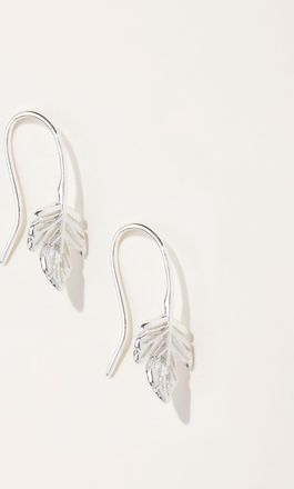 Fat Face FatFace Leaf Drop Earrings in Silver Tone
