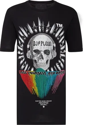 Philipp Plein T-shirt Black Cut Round Neck DJ Plein