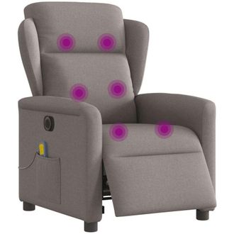 vidaXL Sill&oacute;n Reclinable De Masaje El&eacute;ctrico Tela Gris Taupe Vidaxl