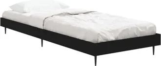 vidaXL Vidaxl - Bed Frame without Mattress Black 75x190 cm Small Single Engineered Wood