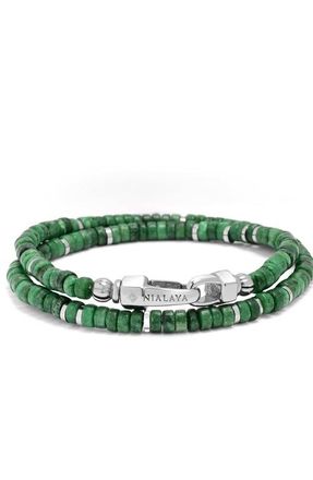 Nialaya Green Malachite Heishi Wrap Bracelet at Nordstrom, Size X-Large