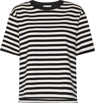Max Mara Camiseta de Algod&oacute;n a Rayas - Tops - Mujer - Negro - M