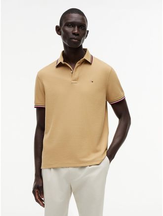 Tommy Hilfiger Mens Regular Fit Tommy Wicking Polo - Beige - XXXL