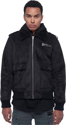 John Richmond Shearling Jas met Capuchon - Heren - Bomber jackets - Zwart - L - Polyester - Jassen