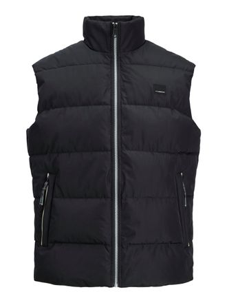 Jack & Jones Steppweste JACK & JONES JPRBLUALVES VEST, Herren, Gr. XL, schwarz, Web, Obermaterial: 100% Polyester, unifarben, regular fit, Westen Steppweste