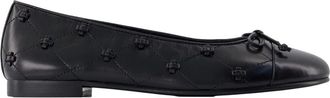 Tory Burch Bunny Knot Cap-Toe Ballet Flat - Dames - Ballerinas - Zwart - 39 EU - Schoenen
