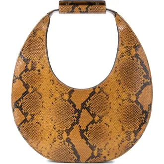 Staud Moon Snakeskin Embossed Leather Top Handle Tote at Nordstrom Rack