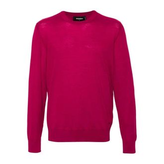 Dsquared2 Jersey de cuello redondo de lana - Knitwear - Hombre - Rosa - S