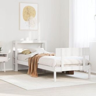 vidaXL Vidaxl - Estructura De Cama Sin Colch&oacute;n Madera Maciza Blanca 90x190 Cm