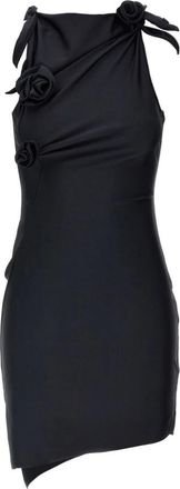 Coperni Asymmetrische Mini Bloemenjurk - Dames - Korte kleedjes - Zwart - M - Kleedjes