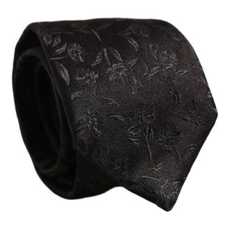 Dolce & Gabbana Martini Bloem Zijde Jacquard Stropdas - Heren - Accessoires - Zwart - Maat: ONE Size Zijde