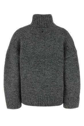 J.W.Anderson Womens Melange Grey Wool Blend Sweater Exterior: Alpaca Acrylic Maglieria