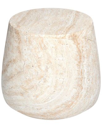 Empire Art Direct Golden Glow Travertine Finish Italian Design Side Table