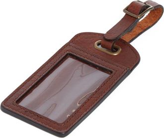 Korchmar Polo Leather Luggage Tag in Chocolate at Nordstrom