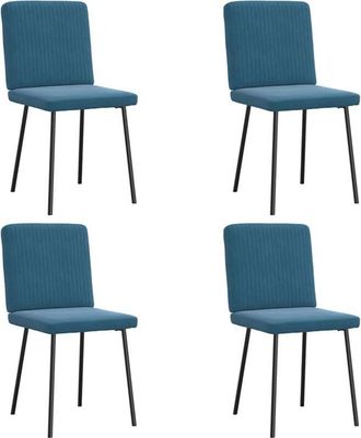 vidaXL Sillas De Comedor 4 Unidades Terciopelo Azul Vidaxl