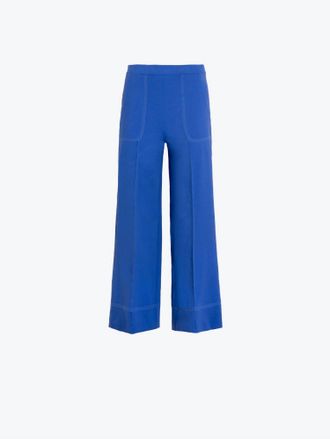 Vilagallo Womens Pull On Pant With Stitching In Royal Blue