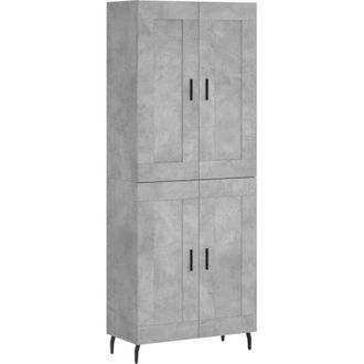 vidaXL Vidaxl - Aparador Alto Madera Contrachapada Gris Hormig&oacute;n 69,5x34x180 Cm