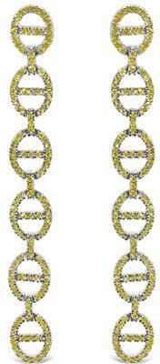 House of Brilliance Sterling Silver 1.0 Cttw Yellow Diamond Linked Circle Drop Earrings at Nordstrom