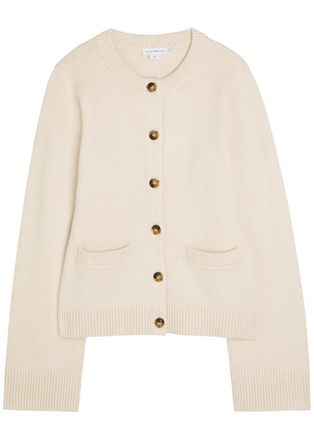Good American Knitted Cardigan - Cream - Xxl (UK18 / Xxl)