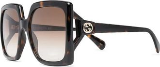 Gucci Zonnebril - Dames - Zonnebrillen - Bruin - 60 MM - Accessoires