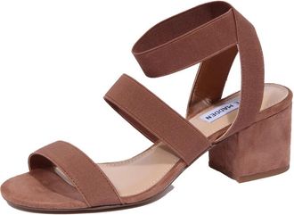 Steve Madden Tan Elastische Sandaal Isoleren Model - Dames - Sandalen met hakken - Bruin - 39 EU - Su&egrave;de - Schoenen