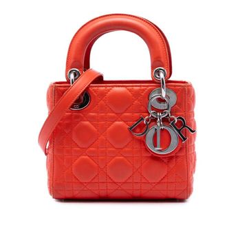 Dior Pre-owned Dior Mini Lambskin Cannage Lady Dior Ladies 7SC4R1U4A0EP7RHG