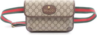 Gucci Beige Brown Pvc Coated Canvas Leather Fanny Pack (Pre-Owned)