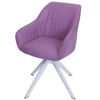 Hhg Hhg - Silla De Comedor 786, Silla De Cocina Silla Con Reposabrazos, Giratoria Tela/textil, Violeta