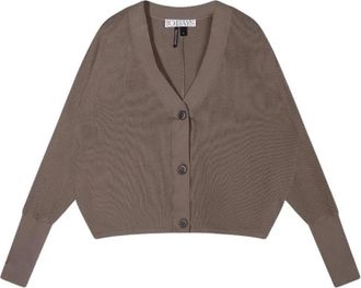 10 Days Cardigan met V-hals - Dames - Vesten - Bruin - M - Katoen - Truien & Vesten