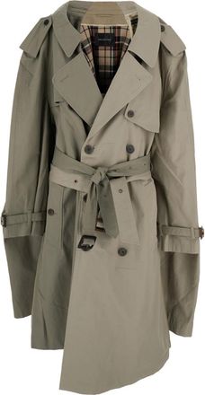 Balenciaga Beige Double Sleeve Trench Coat
