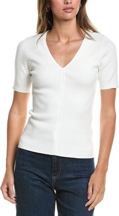 3.1 Phillip Lim Compact Rib Short Sleeve V-Neck Top