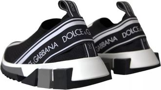 Dolce & Gabbana Black White Slip On Sorrento Sneakers Womens Shoes (Pre-Owned)