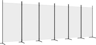 vidaXL 6-Panel Room Divider White 520x180 cm Fabric Vidaxl