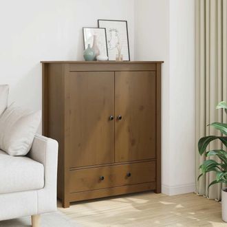 vidaXL Vidaxl - Aparador Alto Madera Maciza De Pino Marr&oacute;n Miel 83x41,5x100 Cm