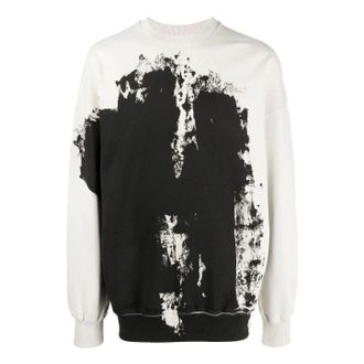 A-Cold-Wall* Cotton Relaxed Crewneck Sweatshirt Black White ACWMW087BLACK