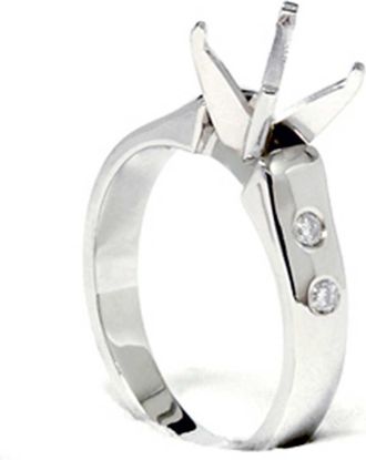 Pompeii3 Diamond Semi Mount Cathedral Engagement Ring 14K Setting Size Selectable