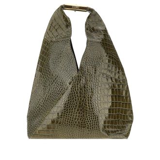 Maison Margiela Medium Japanese croco embossed leather bag Woman One Size