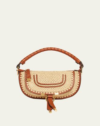 Chlo&eacute; Marcie Top-Handle Bag in Viscose Raffia