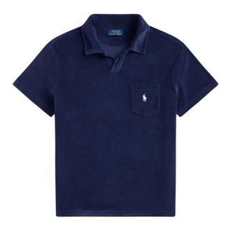 Ralph Lauren Polo Shirts, male, Blue, Size: XL Terry Polo