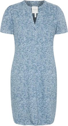 Part Two Denim Rose Jurk met V-Hals - Dames - Korte kleedjes - Blauw - L - Denim - Kleedjes