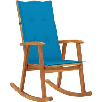 vidaXL Vidaxl - Silla Mecedora Con Cojines Madera Maciza De Acacia