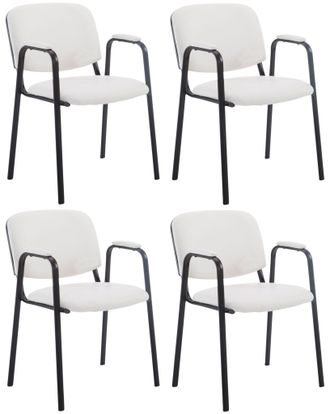 Clp Clp - Set De 4 Sillas Confidente Ken Pro En Polipiel Blanco