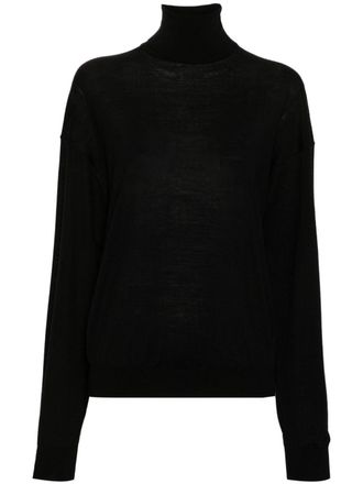 Saint Laurent high-neck wool jumper - Black