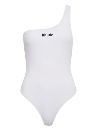 Rhude one-shoulder open-back swimsuit - White