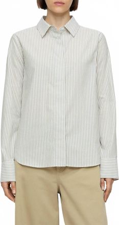 Closed Cotton Voile Blouse In Warm Sand